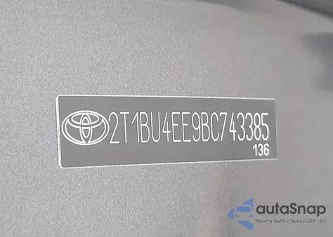 2011 Toyota Corolla Le from USA, damaged, VIN 2T1BU4EE9BC743385